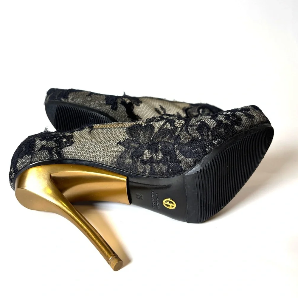 Giorgio Armani Vintage Lace Pumps size 35 - Picture 7 of 8